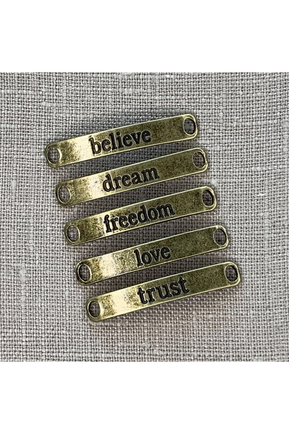 Inspiration Bar Charm Connectors, Antique Gold 5pc