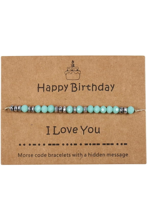 Inspiration Morse Code Bracelet Natural Stone Beads Adjustable Bracelet Birthday Gift for Daughter Sister Mom