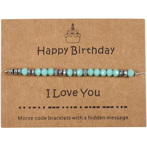 Inspiration Morse Code Bracelet Natural Stone Beads Adjustable Bracelet Birthday Gift for Daughter Sister Mom