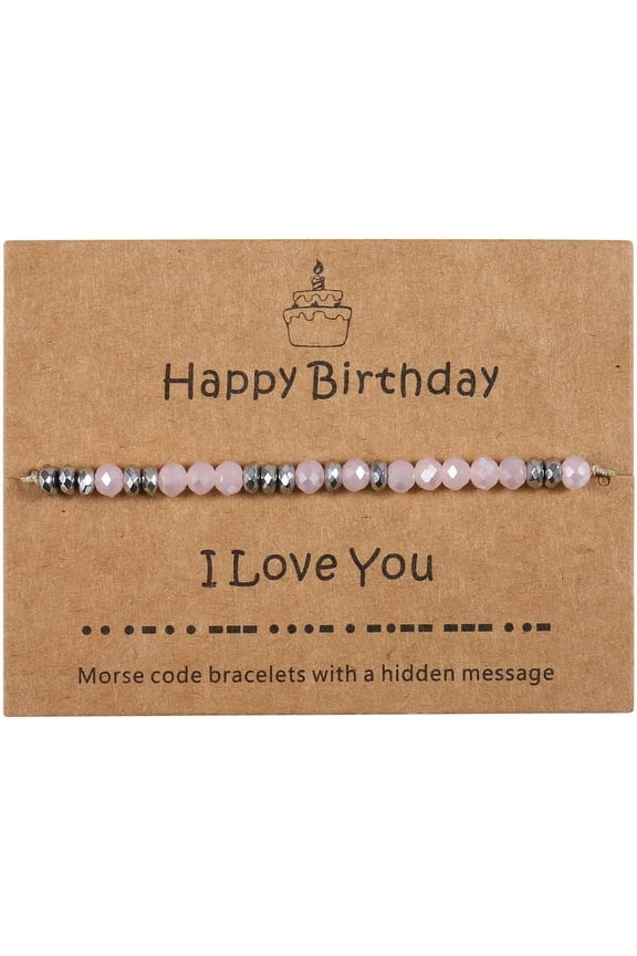 Inspiration Morse Code Bracelet Natural Stone Beads Adjustable Bracelet Birthday Gift for Daughter Sister Mom