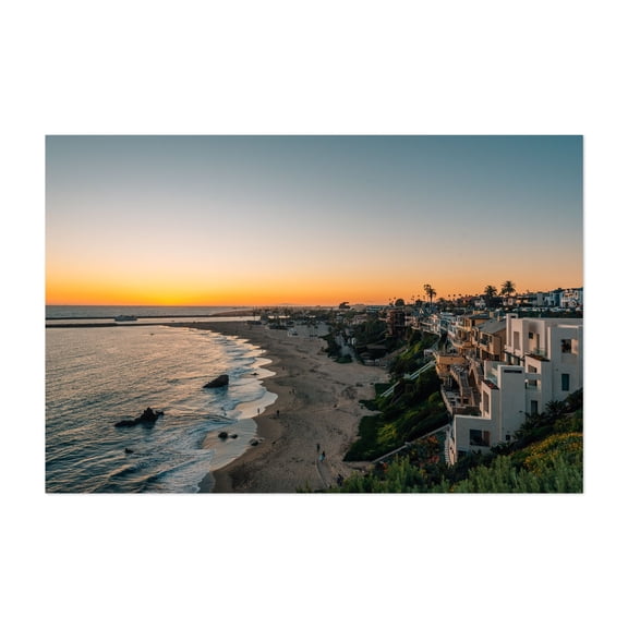 Inspiration Point Sunset 03 - Corona del Mar California Photography Sunset Coast Beach House Ocean Coastal Landscape Palm Tree Unframed Wall Art Print 4 x 6 inches