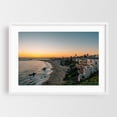 thumbnail image 1 of Inspiration Point Sunset 03 - Corona del Mar California Photography Sunset Coast Beach House Ocean Coastal Landscape Palm Tree White Framed Wall Art Print 5 x 7 inches, 1 of 3