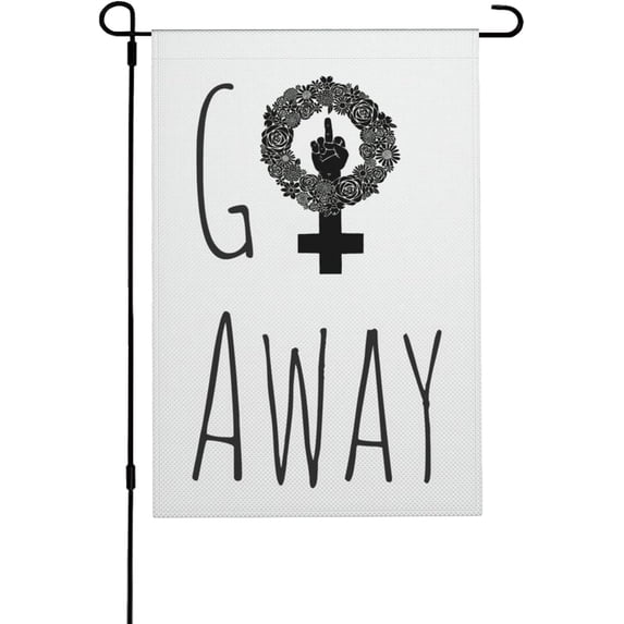 Inspiration Quote Flag,Go Away Welcome Decorative Garden Flags Double-Sided Cotton Linen Outdoor Flag for Garden Patio Lawn Outside Home Decor