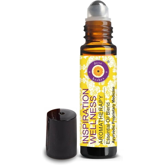 Inspiration Wellness Aromatherapy Essential Oil Roll On 10ml - Blend with Lavender, Tea Tree, Cinnamon & Patchouli Oils for Positive Aroma