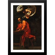 Inspiration of Saint Matthew 28x40 Large Black Wood Framed Print Art by Caravaggio