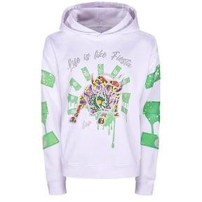 Fiesta Bull Reflective Affirmation Hoodie - White
