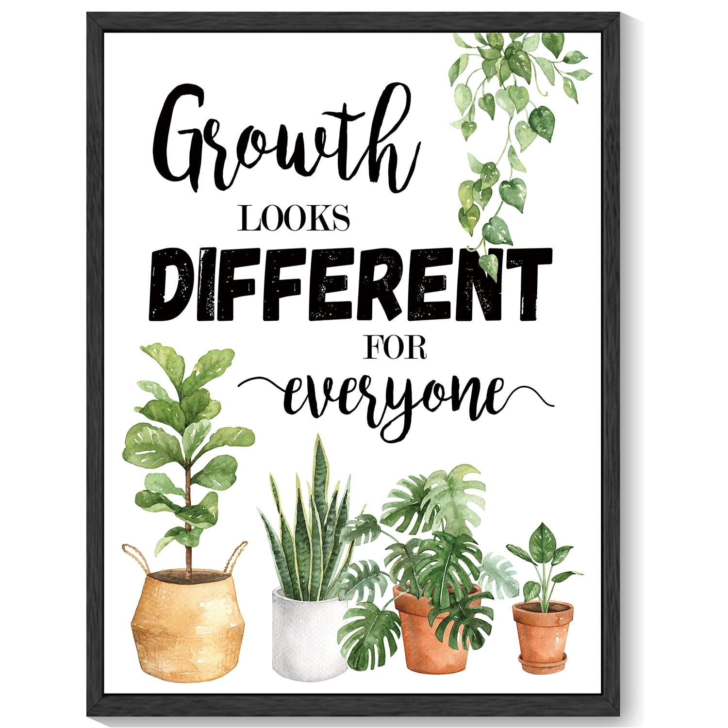 Cartello Motivazionale In Legno 'Growth Looks Different For Everyone' - Decorazione Da Scrivania 12,7x12,7x3 Cm - Regalo Verde Per Colleghi E Amici