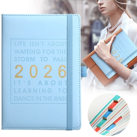 Inspirational 2026 Planner,Durable Faux Leather Notebook with Elastic Band,Dated Weekly Monthly Layout for Professionals,Students & Home Organization