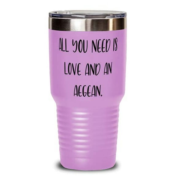 Inspirational Aegean Cat 30oz Tumbler, All You Need is Love, Gifts For Cat Lover