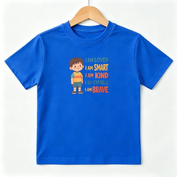 Inspirational Affirmation Boys Graphic Tees Cute Kids T-Shirt 100% Cotton Short Sleeve Tops Ages 4-13Y