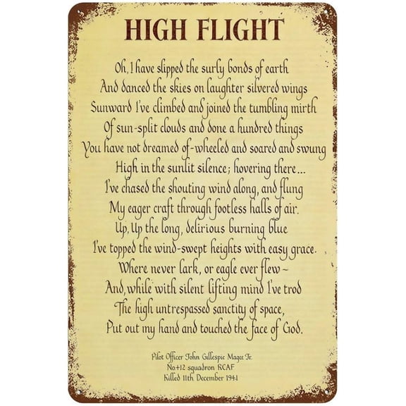 Inspirational Aviation Metal Tin Sign 8x12 Inch Antique Style Wall Decor for Hangar Bedroom Living Room