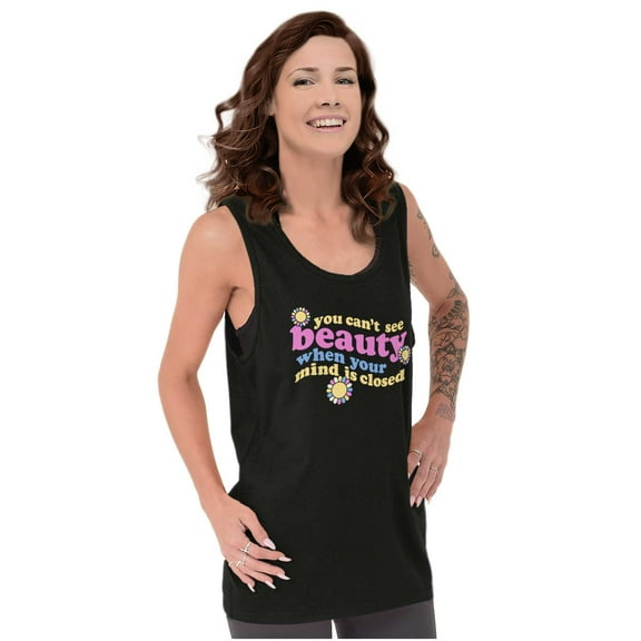 Inspirational Beauty Flowers Saying Tank Top Tee Shirt Women Brisco Brands S