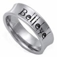 thumbnail image 1 of Inspirational Believe Ring Stainless Steel Gothic Bohemian Spiritual Band, 1 of 3