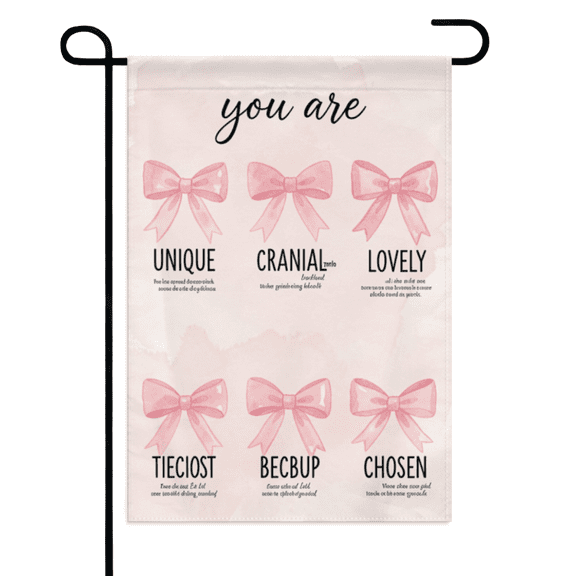 Inspirational Bible Verse Garden Flag 12×18in Double Sided, Pink Bow Art Style, Seasonal Outdoor Lawn Banner for Daily Use and Holiday Decor