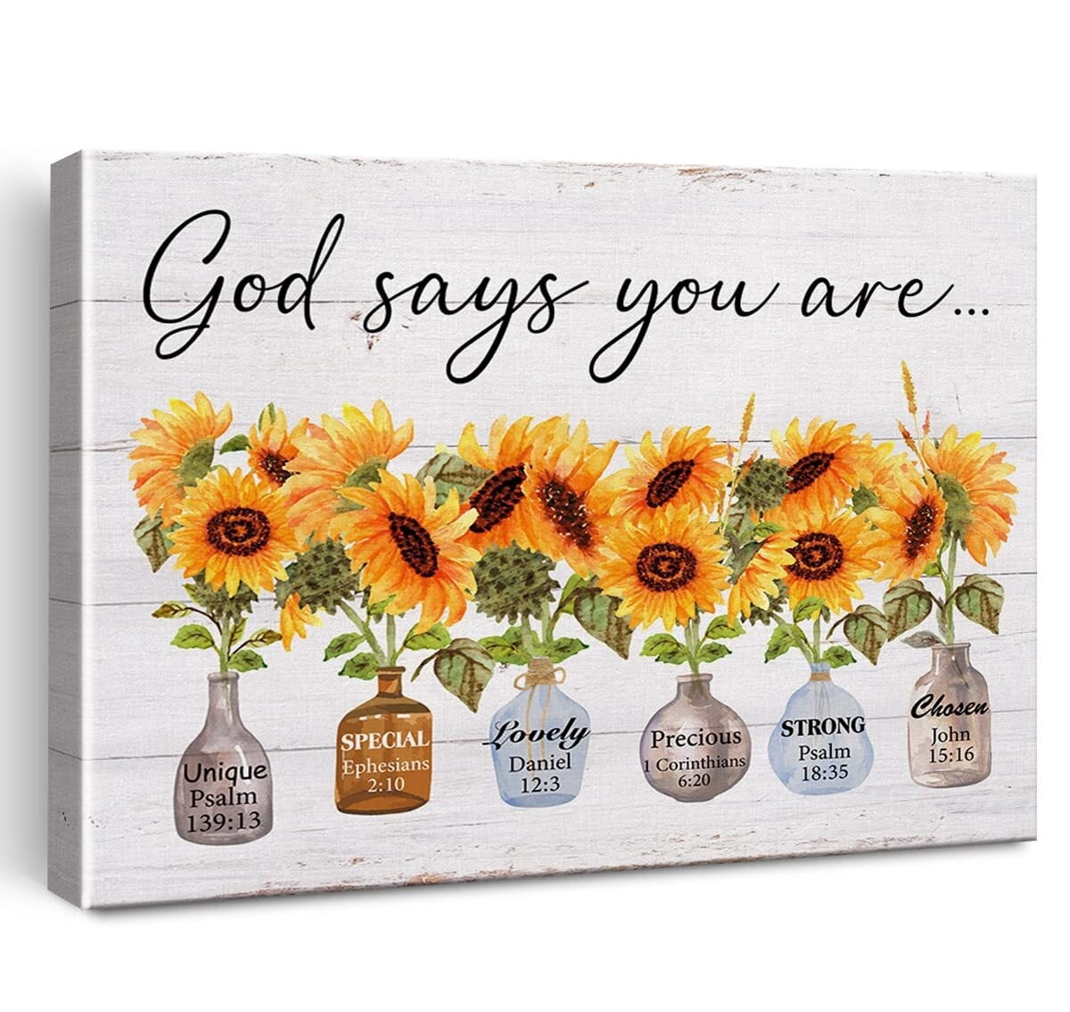 Inspirational Bible Verse God Says You are Print Canvas Wall Art ...