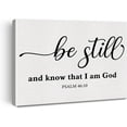 thumbnail image 1 of Inspirational Bible Verse Wall Art Canvas Painting Print Framed Be Still and Know Psalm 46:10 Scriptures Canvas Minimalist Christian Poster Sign for Home Office Decor (12x15 Inch), 1 of 5