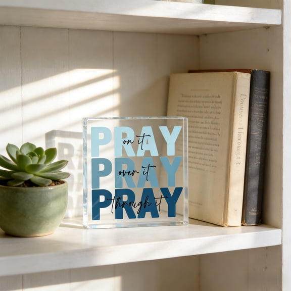 Inspirational Bible Verse Wall Art Decor, Christian Prayer Acrylic Sign, Religious Home Office Desk Decor, Faith-Based Gift for Women, Scripture Quote Decorations, Spiritual Encouragement Plaque