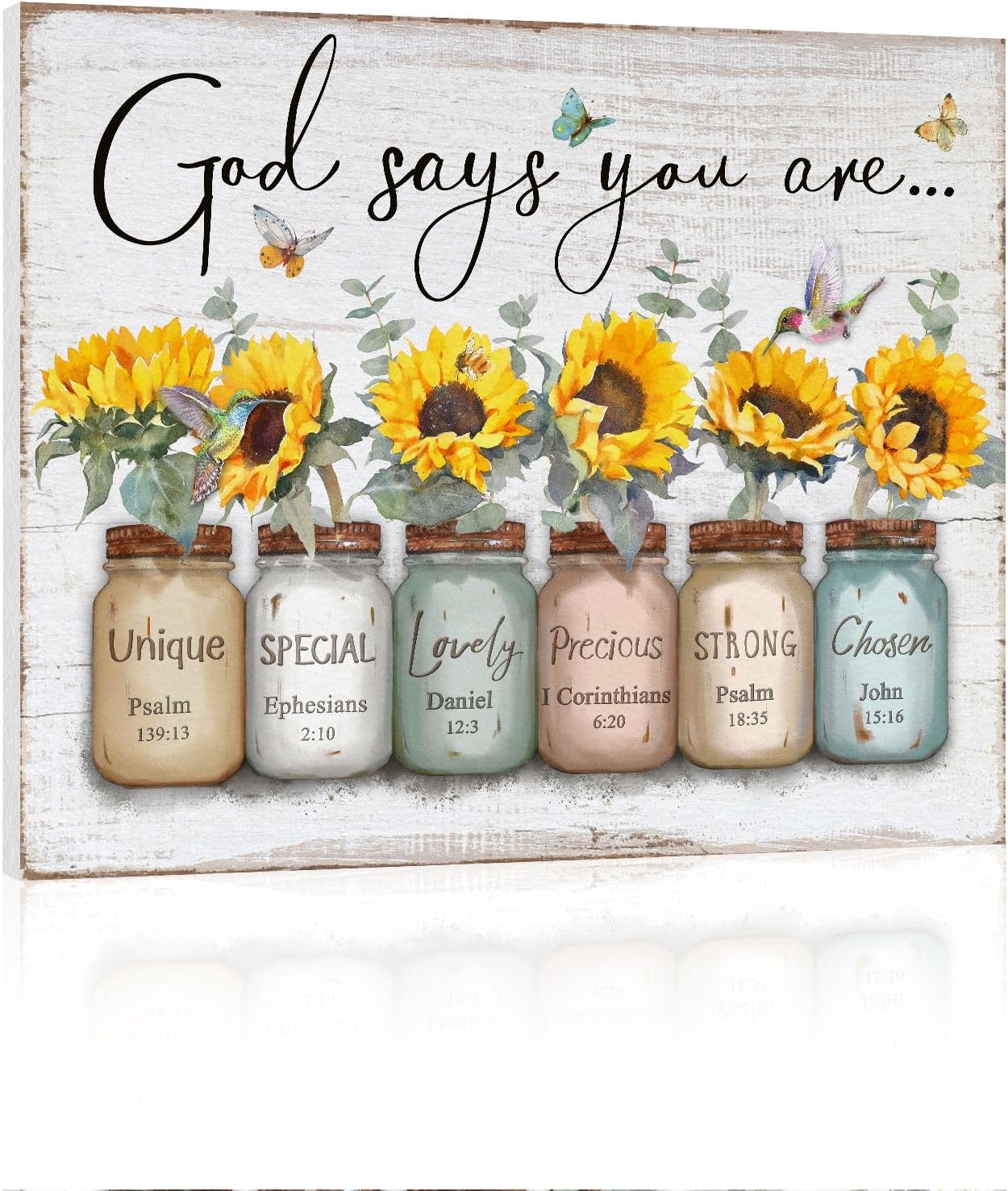 Targa Metallica Vintage 'God Says You Are Sunflower' - Decorazione Da Parete 20x30 Cm Con Fori - Per Casa, Giardino, Ufficio - Regalo Originale