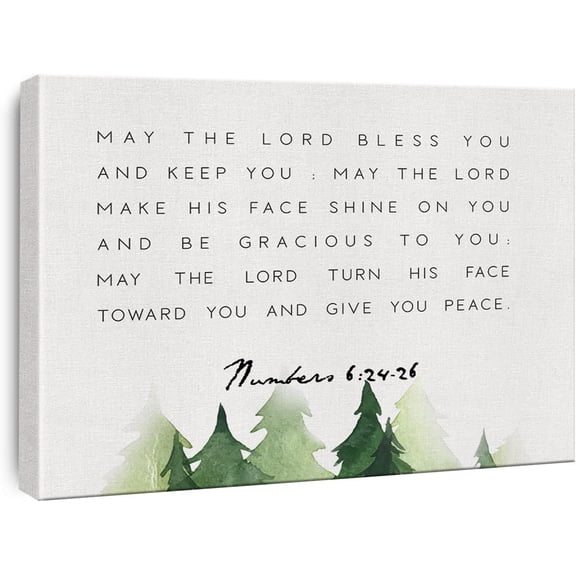 Inspirational Bible Verses Canvas Wall Art May the Lord Bless You Prints Framed Christian Paintings Scripture Artwork Ready to Hang Home Wall Decor 15x11.5 Inches