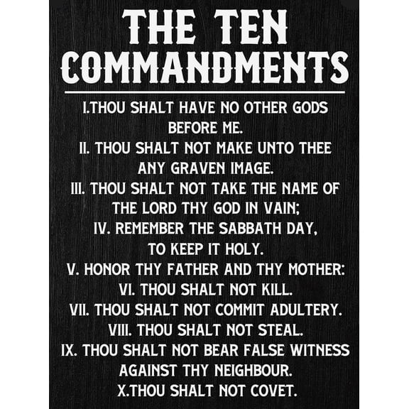Inspirational Bible Verses Ten Commandments Wall Decor Christian 10 Commandments Wall Art Rustic Scripture The Ten Commandments Wall Art for Home Office Decoration poster