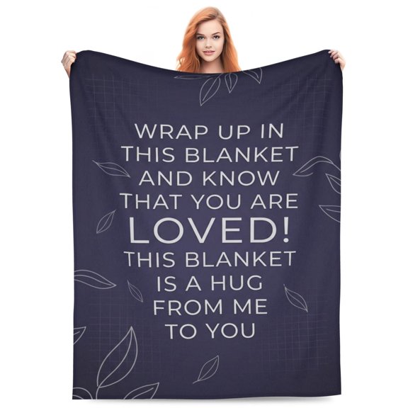 Inspirational Blanket, Flannel Positive Quote Print, All Season Throw, Warm Soft Plush Cozy Blanket 50x40