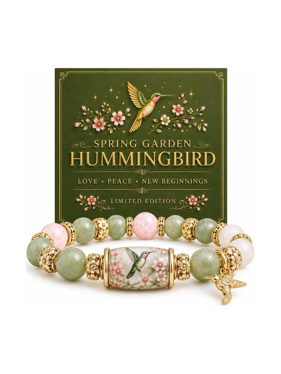 Inspirational Blessing Bracelet For Women, Natural Stone Crystal Bead , Love Peace New Beginnings Spring Garden Birthday Anniversary Christmas Gift jewelry