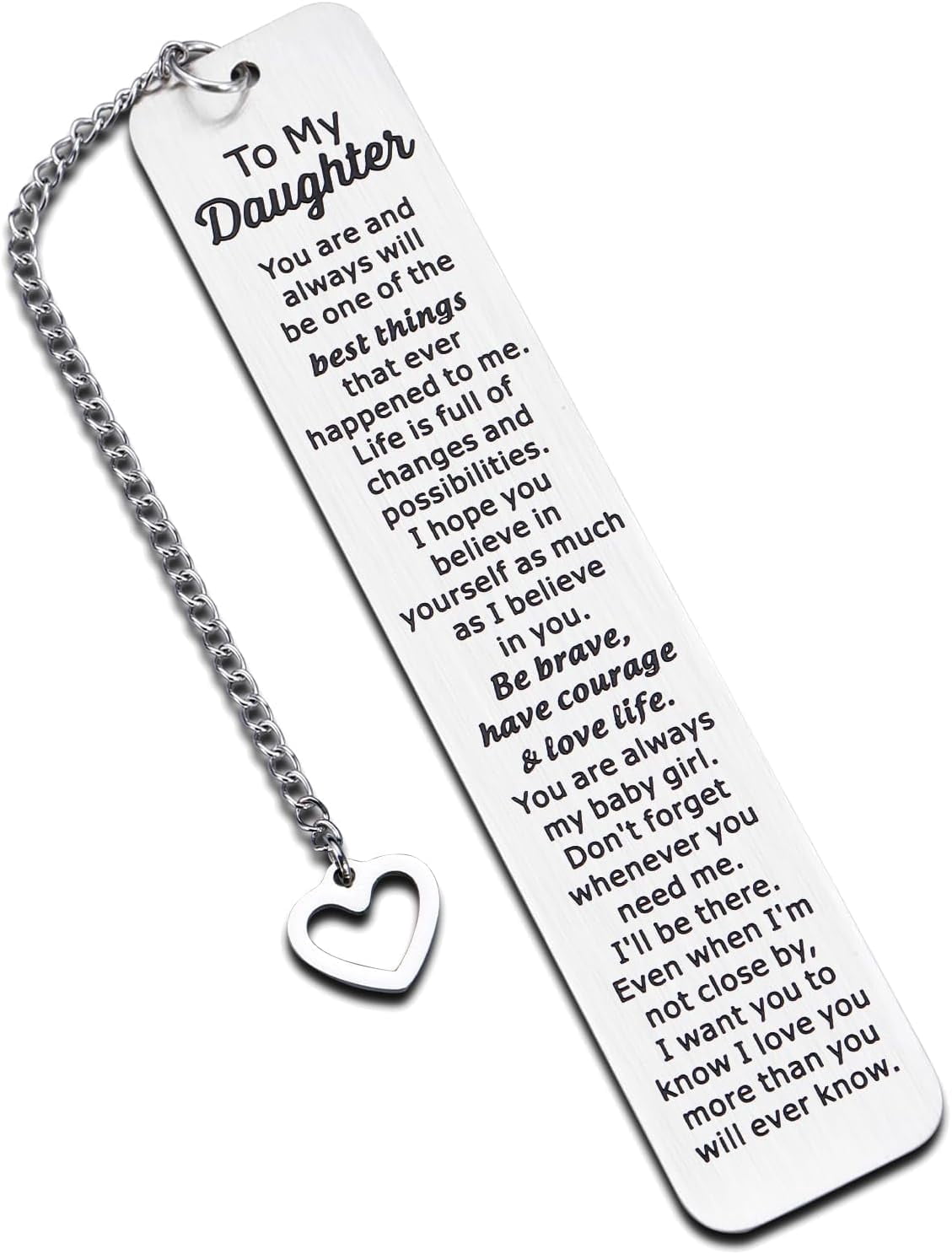 Inspirational Bookmark for Kids - Birthday Gift for Daughter, Stepdaughter, Teen Girls - Back to School, Mothers Day Graduation Gift for Daughter