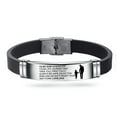 thumbnail image 1 of Inspirational Bracelet, Stainless Steel To My Son Bracelet, Adjustable Engraved Message Wristband Courage Gift for Graduation Birthday, 1 of 2