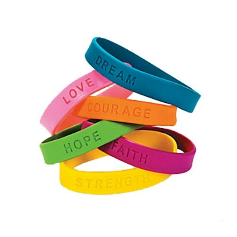 Inspirational Bracelets Bulk 6 Sayings 24 Packs