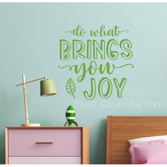 Inspirational Do What Brings You Joy Wall Decal - Motivational Quote Sticker, Matte Finish Indoor Vinyl Wall Art, Home Decor Safe, Easily Removable 18x18- Inch Lime Green