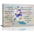 thumbnail image 1 of Inspirational Butterfly Canvas Wall Art Memorial Quotes Wall Decor Purple Butterfly Feather Heaven Pictures Prints Framed Painting Modern Artwork for Gifts Bedroom Living Room Office 16"x12", 1 of 6