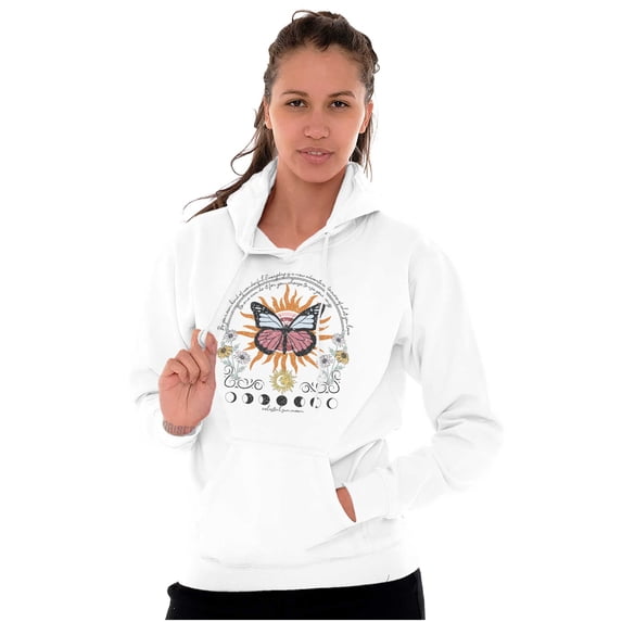 Inspirational Butterfly Moon Phases Hoodie Sweatshirt Women Brisco Brands S