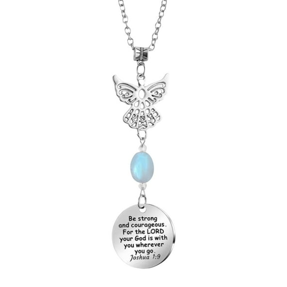 Inspirational Butterfly Pendant Necklace with Engraved Motivational Quote, Opal Bead, Stainless Steel Chain, Unique Gift for Women