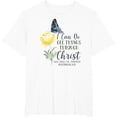 thumbnail image 1 of Inspirational Butterfly and Flower Design T-Shirt with Philippians 4:13 Quote, 1 of 5