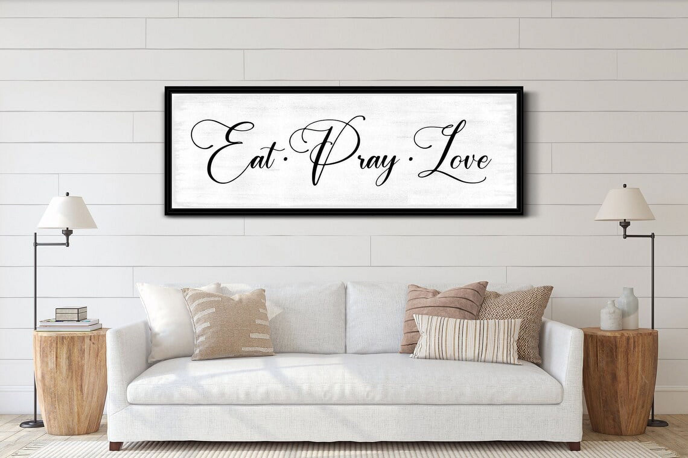 Inspirational Canvas Poster Print Eat Pray Love Sign Wall Art Painting