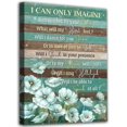 thumbnail image 1 of Inspirational Canvas Wall Art Flowers Wall Pictures I Can Only Imagine Motivational Quotes for Living Room Decor Vintage Canvas Prints Teal Artwork Home Office Bedroom Decor Ready to Hang 12"x 16", 1 of 5