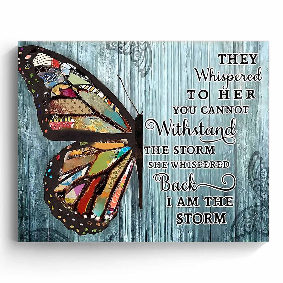 Inspirational Canvas Wall Art I Am The Storm" | Rustic Farmhouse Decor, Ready-to-Hang Framed Art for Bedroom, Office, Dorm, Meditation Nook | Handmade in USA, Premium Pine Frame