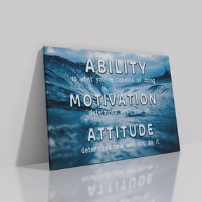 Inspirational Canvas Wall Art Motivational Ability Attitude Signs Poster Print Entrepreneur Quotes Picture for Modern Home Bedroom Kitchen Office Wall Decor