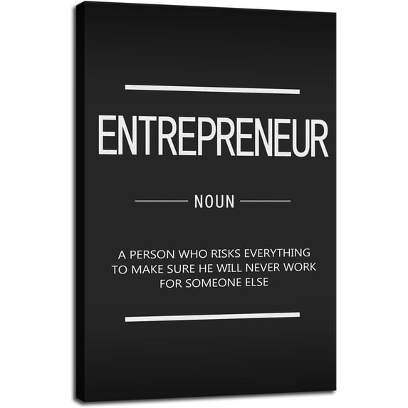 Inspirational Canvas Wall Art Motivational Entrepreneur Noun Picture Success Quote Poster Printing Artwork Office Gmy Decoration Frame 12x18