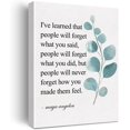 thumbnail image 1 of Inspirational Canvas Wall Art Motivational I''ve Learned That People Will Never Forget How You Made Them Feel Quote Canvas Print Positive Painting Wall Decor Framed Gift 12x15 Inch, 1 of 5