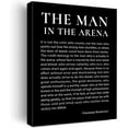 thumbnail image 1 of Inspirational Canvas Wall Art Motivational the Man in the Arena Quote Canvas Print Positive Speech Quotes Canvas Painting Office Home Wall Decor Framed Gift 12x15 Inches (Black), 1 of 9