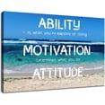 thumbnail image 1 of Inspirational Canvas Wall Art Motivational Quotes Poster Print Ability Motivation Attitude Saying Words Picture for Home Living Room Office Bedroom Wall Decor HD Artwork Ready to Hang [18''W X 12''H], 1 of 5