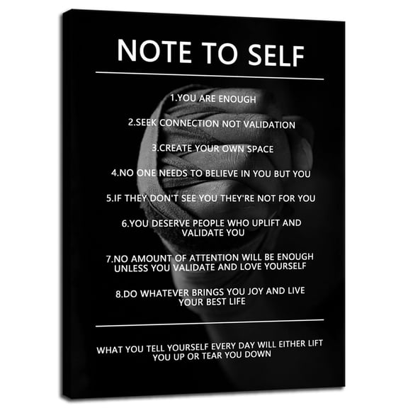 Inspirational Canvas Wall Art Painting Motivational Entrepreneur Quotes Note to Self Poster Prints Wall Inspiring Pictures for Living Room Home Decor Office Bathroom Canvas poster