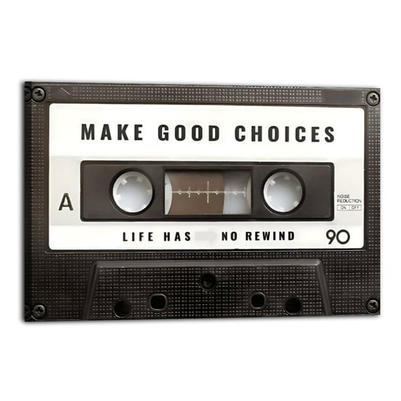 Inspirational Cassette Poster Wrapped Wooden Frame Wall Decor,,Canvas Wall Art for Living Room,Bedroom,Office,Ready to Hang