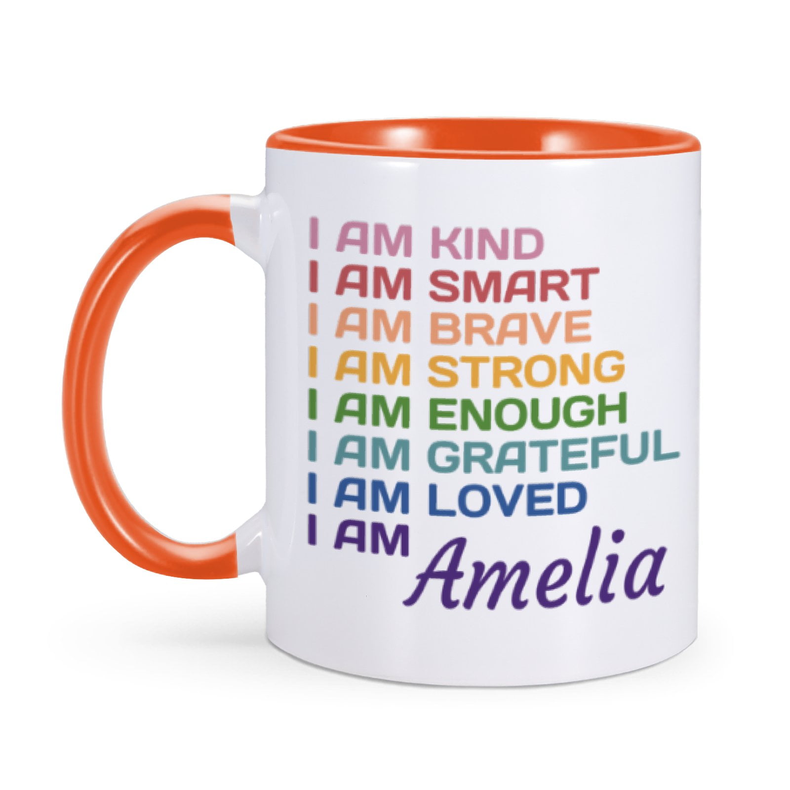 Inspirational Ceramics Mug Affirmations Myself Custom Name Coffee Tea Mug with Encouragement