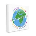 thumbnail image 1 of Inspirational Change the World Quote Earth Kids Words Art for Kids Gallery-Wrapped Canvas Print Wall Art, 17x17, 1 of 6