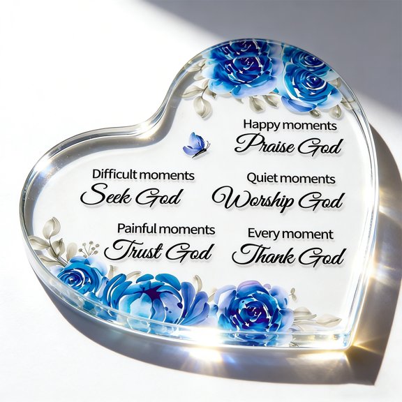 Inspirational Christian Acrylic Sign - Every Moment Thank God Religious Home Decor
