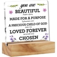 thumbnail image 1 of Inspirational Christian Gifts Religious Gift Bible Verse You are Quote Desk Decor Scripture Acrylic Desk Plaque Sign with Wood Stand Home Office Desk Sign Keepsake Present, 1 of 6