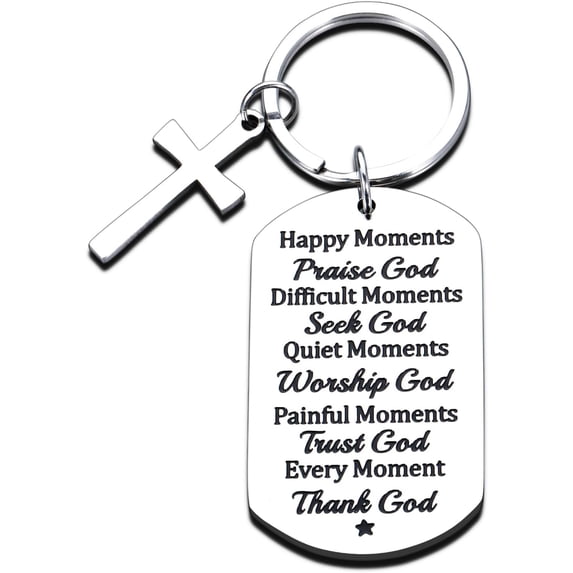 Inspirational Christian Keychain Bible Verse Key Chain for Daughter Son Graduation Birthday Gifts for Men Women Christian Religious Scripture Gifts for Friend Baptism Gifts First Communion Gifts