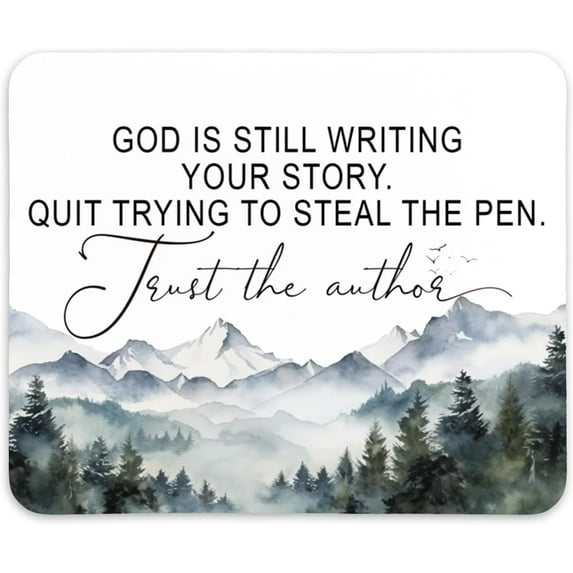 Inspirational Christian Mouse Pad,God is Still Writing Your Story,Christian Gifts for Women,Non-Slip Rubber Base Mousepads for Home Office Dorm Desk Decor,9x8 inches
